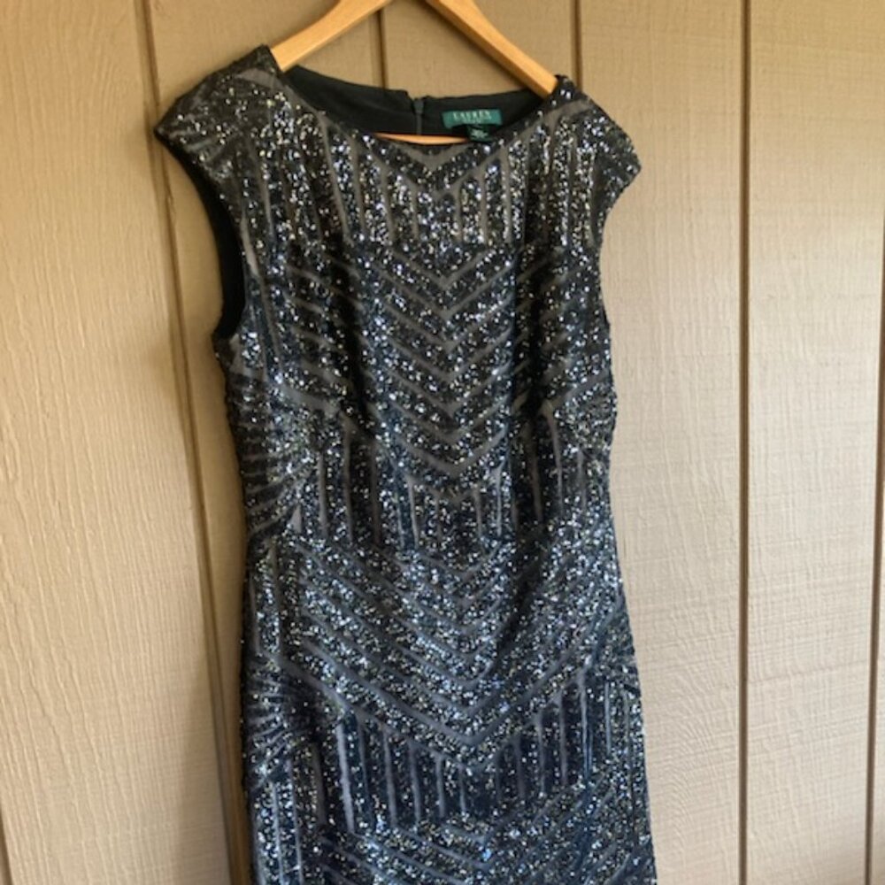 Lauren by Ralph Lauren Evening Sequin Dress